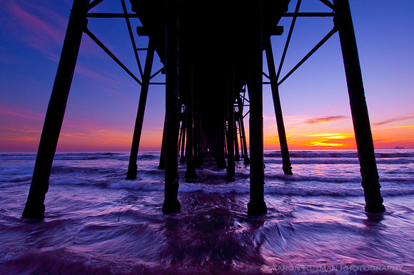 Oceanside pier sundown en face