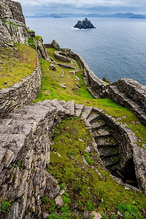 Little Skellig and the Skellig Michael monastery