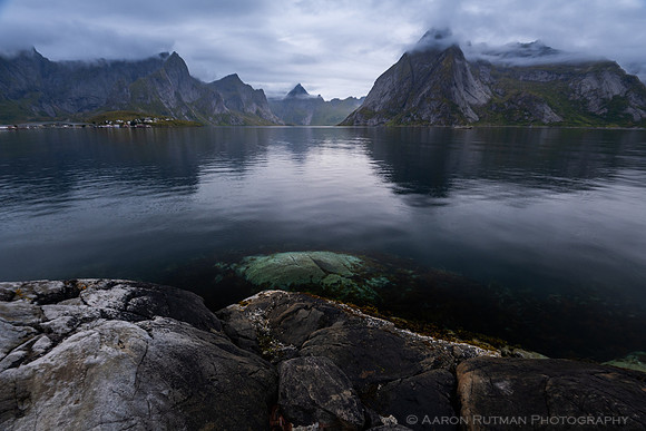 Olstinden and Festhelltinden over the Reinefjord