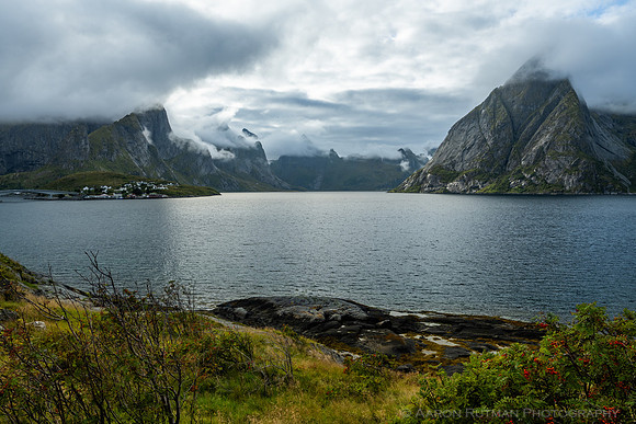Olstinden and Festhelltinden over the Reinefjord