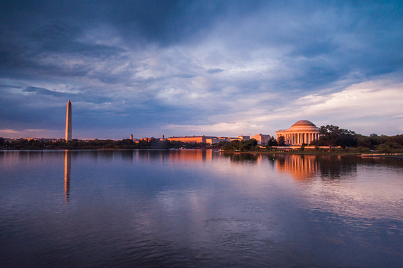 Washington and Jefferson Memorials, Potomac River Tidal Basin