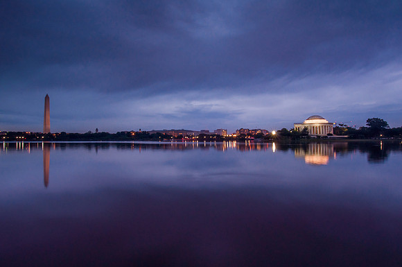 Washington and Jefferson Memorials, Potomac River Tidal Basin