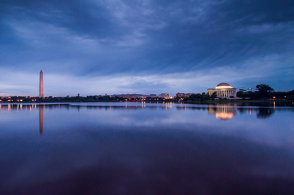 Washington and Jefferson Memorials, Potomac River Tidal Basin