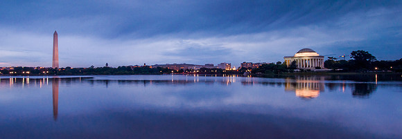 Washington and Jefferson Memorials, Potomac River Tidal Basin