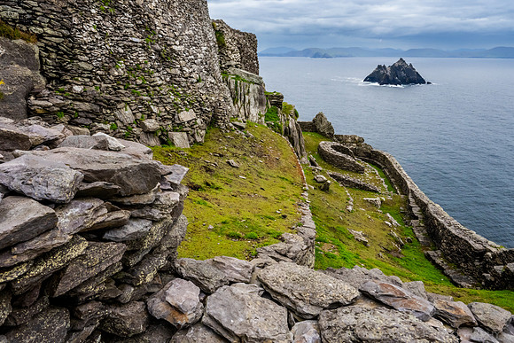Little Skellig and the Skellig Michael monastery