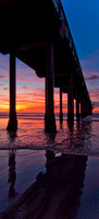 Rainbow sunset, Scripps Pier (portrait)