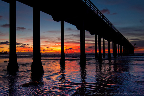 Sunset ripples, Scripps Pier