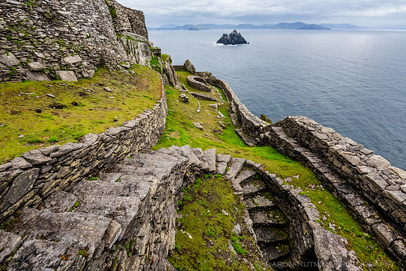 Little Skellig and the Skellig Michael monastery