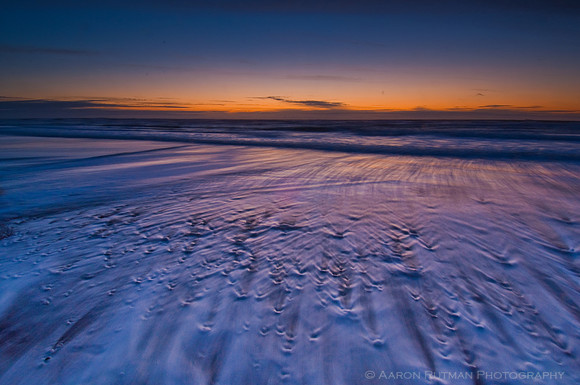Ocean beach tide at dusk, SF