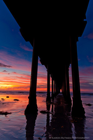 Rainbow Sky, Scripps Pier (portrait)