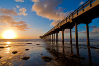 Scripps Pier golden sun