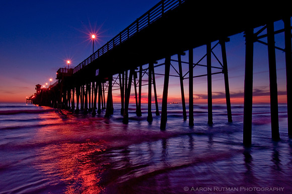 Oceanside night reflections