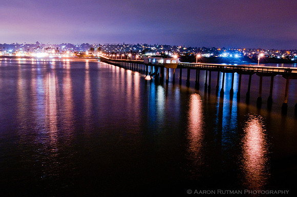 Ocean Beach night from its pier