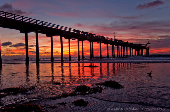 Fiery sunset, Scripps Pier
