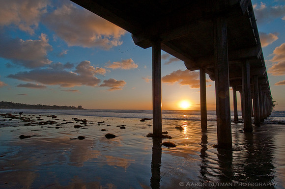 Scripps Pier cloudy reflections 2